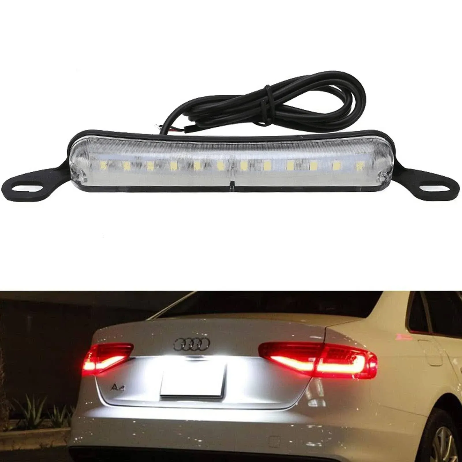 Anki HappiGo Ankia Universal 12 LED License Plate Light Running Lamp Reverse Lights Tail Light Assembly for Car Trailer UTV ATV Truck RV Boat(White