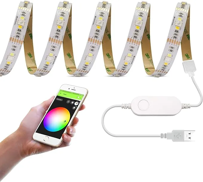 GIDEALED Smart WiFi USB Strip Lights RGBWW Kit 9.8ft Light 