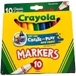 Crayola Markers, Nontoxic, Classic Colors, Broad Line - 10 markers