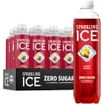 Sparkling Ice, Raspberry Lemonade Sparkling Water, Zero Sugar Flavored Water, with Vitamins and Antioxidants, Low Calorie Beverage, 17 fl oz Bottles