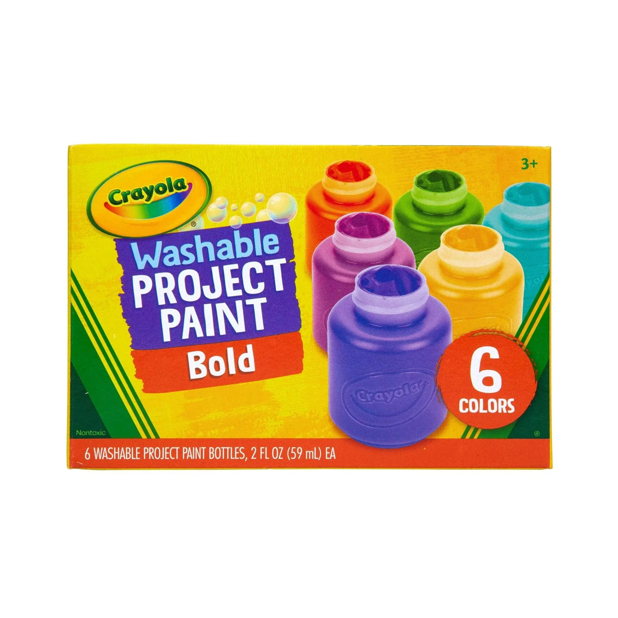 Crayola Washable Project Paint, Bold, 6 Colors