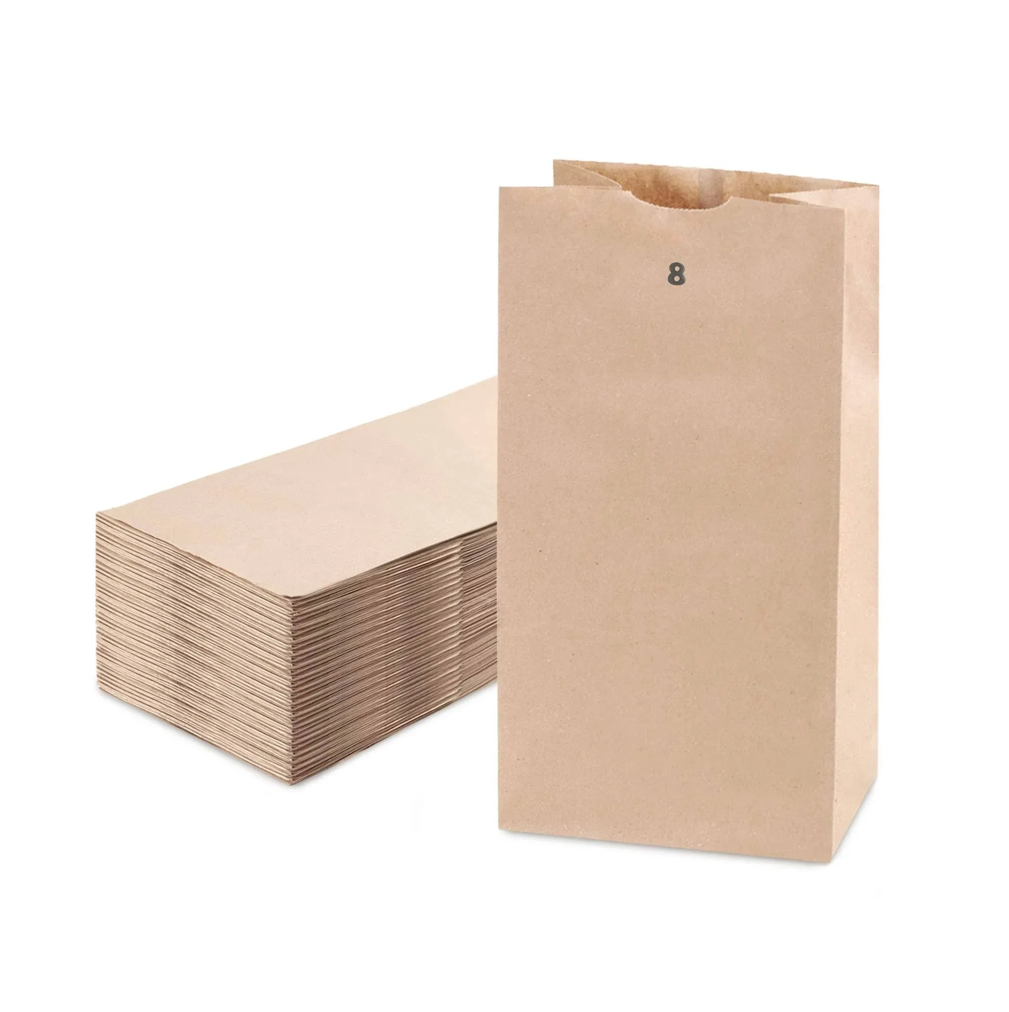 FMP Brands 200 Pack 8 lb Brown Paper Lunch Bags