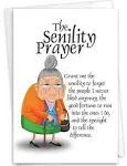 1 Funny Birthday Card with Envelope - Senility Prayer 9046z