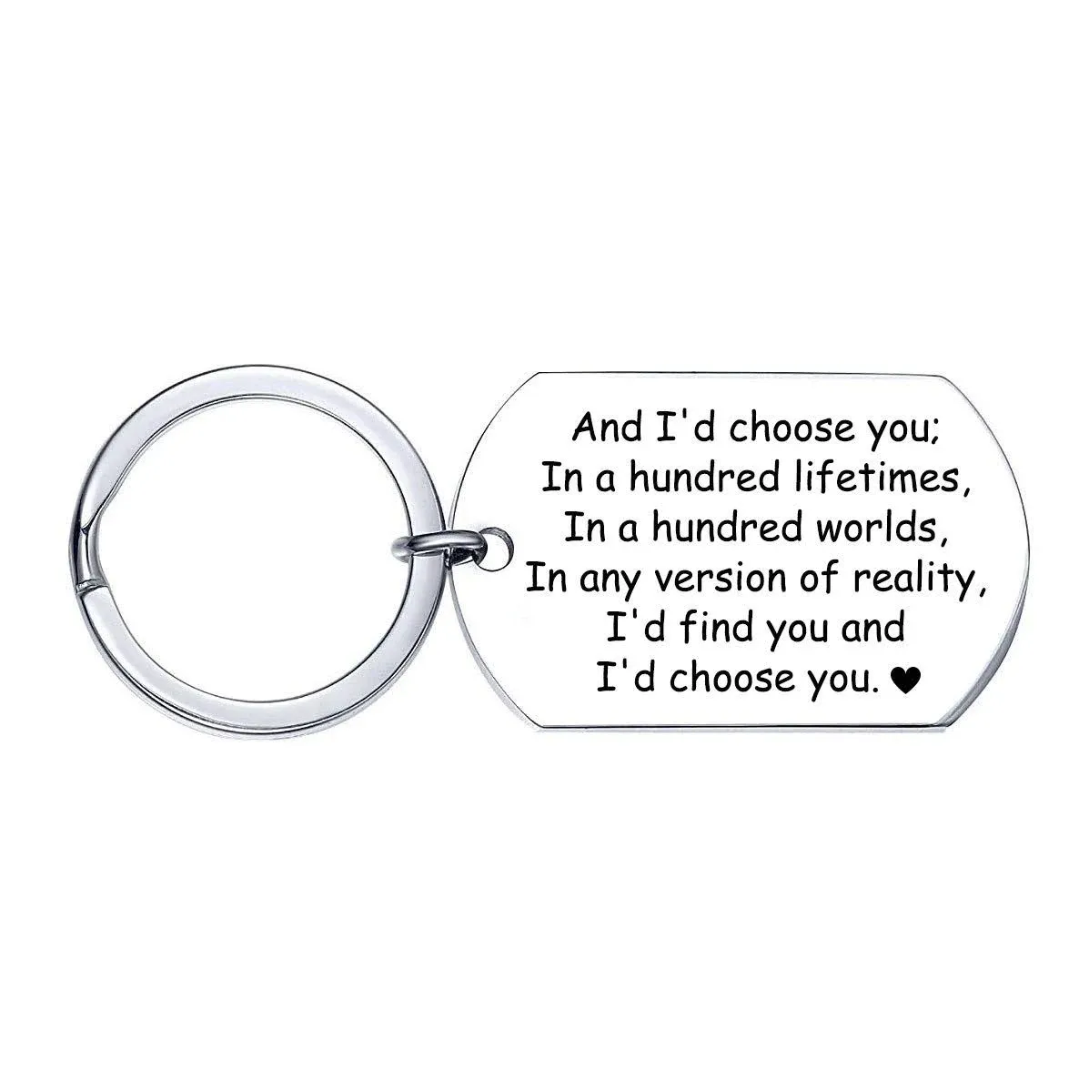 Anniversary Keychain for Men - Engraved Keychain with Romantic Quotes - Birth...