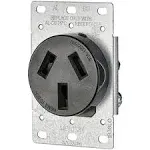 Leviton Flush Mount Receptacle - 50 Amp - Black