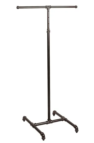 Boutique Pipe 2-Way Clothing Rack with Straight Arms (48&#034;-72&#034;H x 18½&#034; x 24½&#034;W)