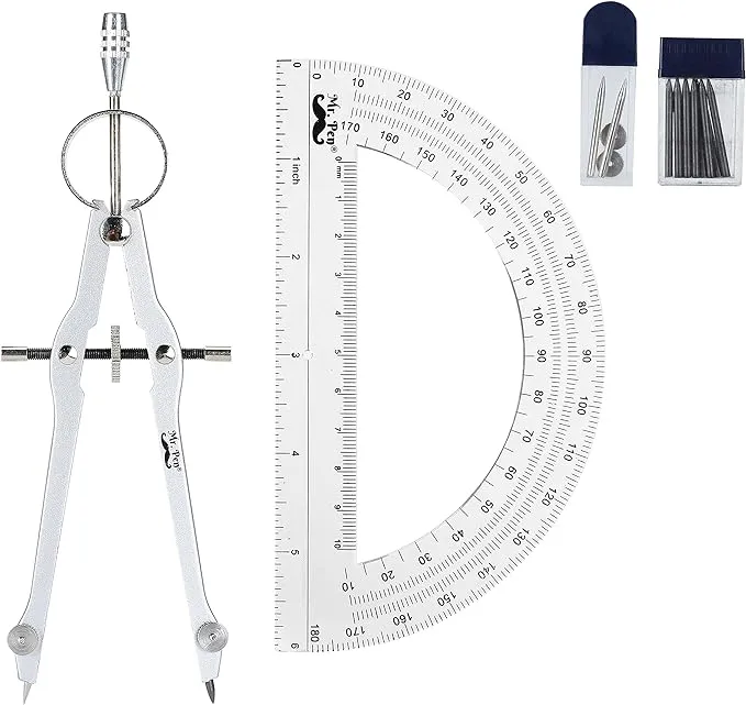 Mr. Pen- Protractor and Compass Set, Compass Protractor Set, Protractor, Compass for Geometry, Math Compass, Compass School, Math Compass and Protractor, Geometry Tools Set, Geometry Set