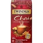 Twinings Black Tea, Chai, Tea Bags - 25 bags, 1.76 oz