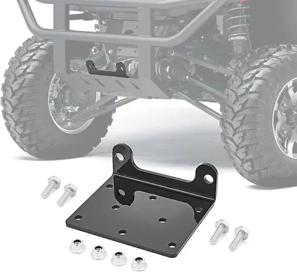 Weisen Front Bumper Winch Mount Plate Bracket Kit Compatible with 2019-Up Kawasaki Mule Pro MX