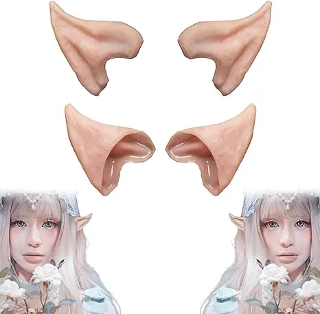 Homeya Elf Ears Halloween Cosplay Costumes Pointed Prosthetic Ear Tips - 2 Pairs