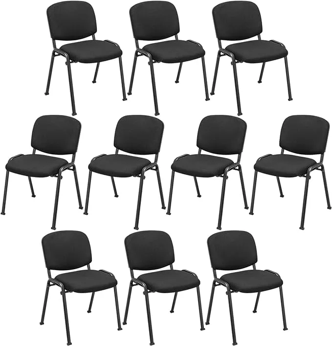 Tangkula Conference Room Chairs, Stackable Office Guest Chairs with Upholstered Back & Seat, 10