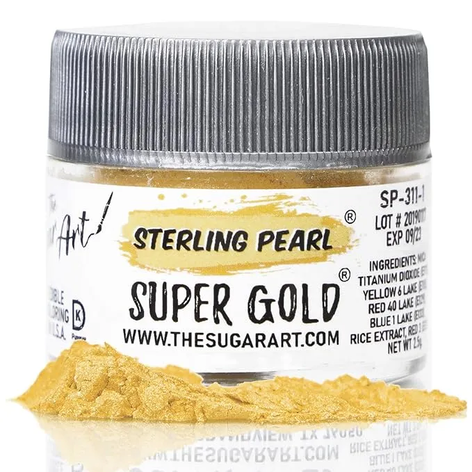 The Sugar Art - Sterling Pearl - Edible Shimmer Powder for Super Gold