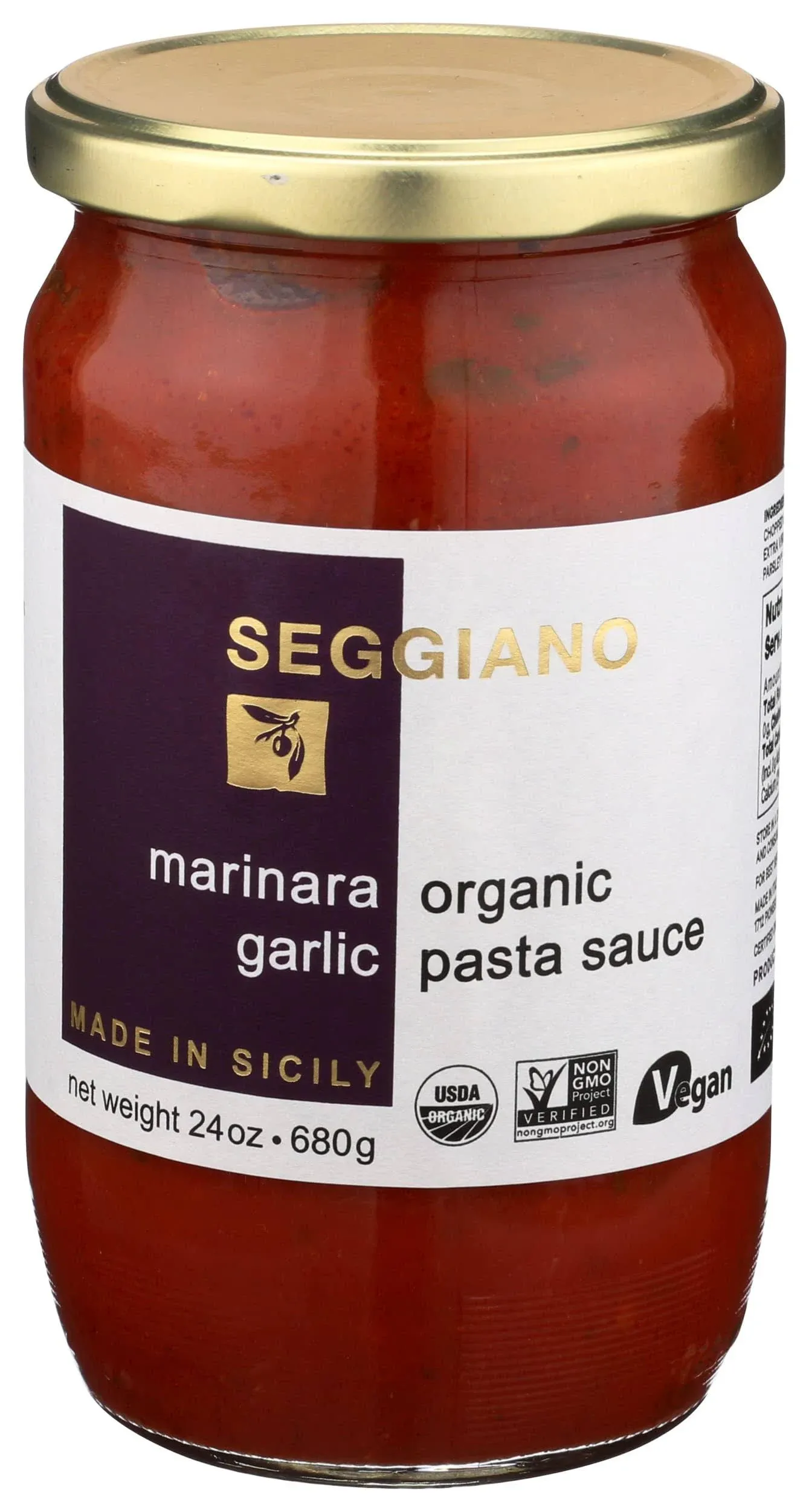 Seggiano Marinara Organic Garlic Pasta Sauce - 24 oz