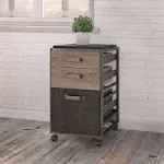 Bush Furniture RFF116RG-03 - Refinery 3 Drawer Mobile File Cabinet in Rustic Gray