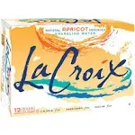 Lacroix Sparkling Water, Apricot - 12 pack, 12 fl oz cans