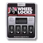 Gorilla 71621NBC Acorn Black Chrome Wheel Locks 12mm x 1.25 Thread  - QTY 4