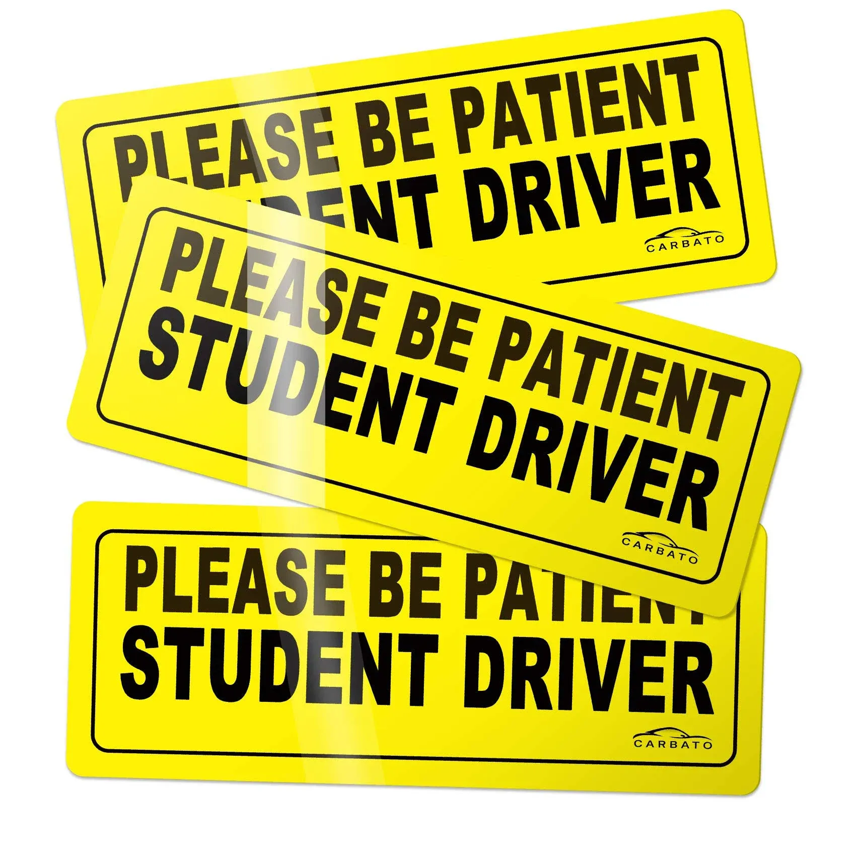 Student Driver Magnet Safety Sign - Car Vehicle Reflective Sticker Bumper for New Drivers - Set of 3