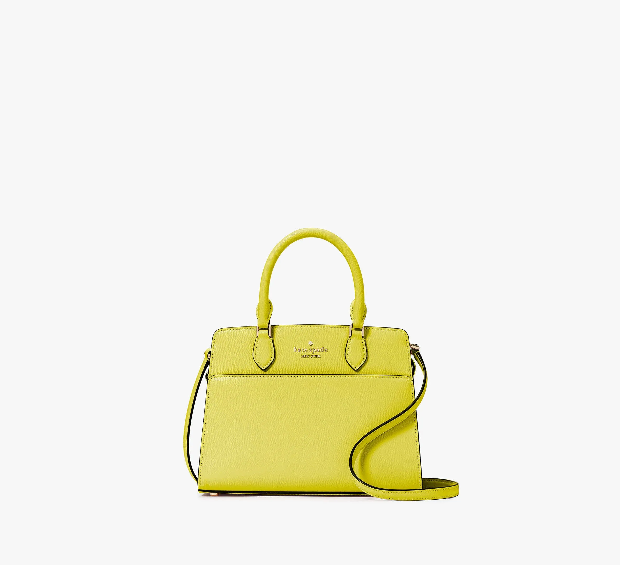 Kate Spade Madison Saffiano Leather Small Satchel, Lime Slice