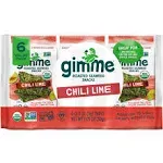 gimMe Seaweed Snacks, Roasted, Chili Lime, 6 Value Pack