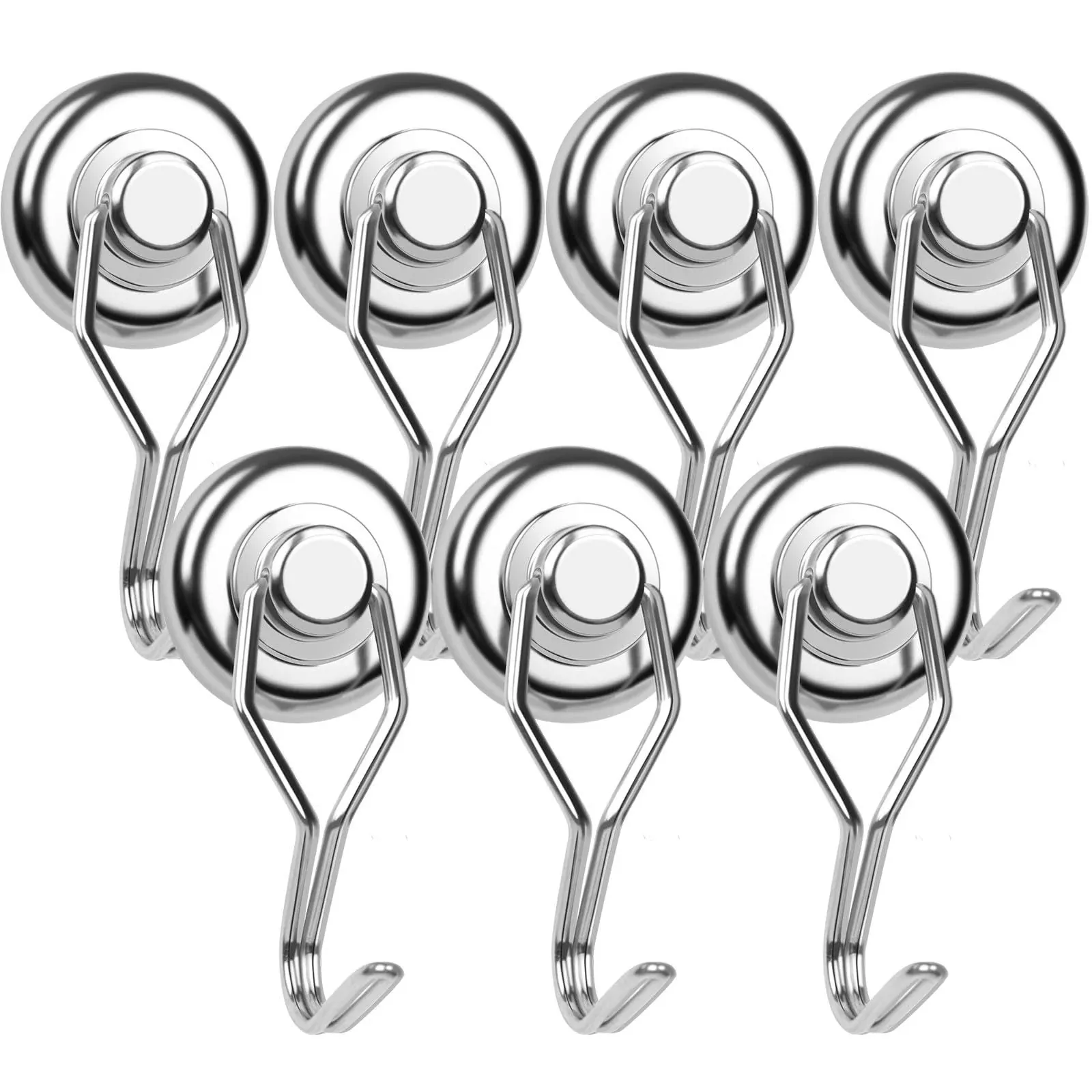 Swivel Swing Powerful Magnetic Hooks, 100LB (7 Pack) Strong Heavy Duty Neodym...