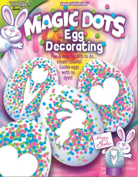 Easter Unlimited Magic Dots Egg Decorating Kit, Blue,Green,Pink