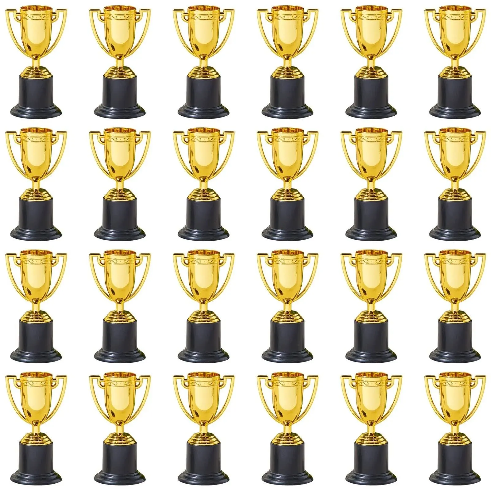 Juvale Award Trophies - 24-Pack Plastic Gold Trophy Cups for Sports Tournaments, Competitions, Parties, 1.9 x 4 x 1.9 Inches