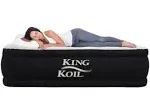 King Koil Luxury Air Mattress Queen with Built-in Pump for Home, Queen, Black 