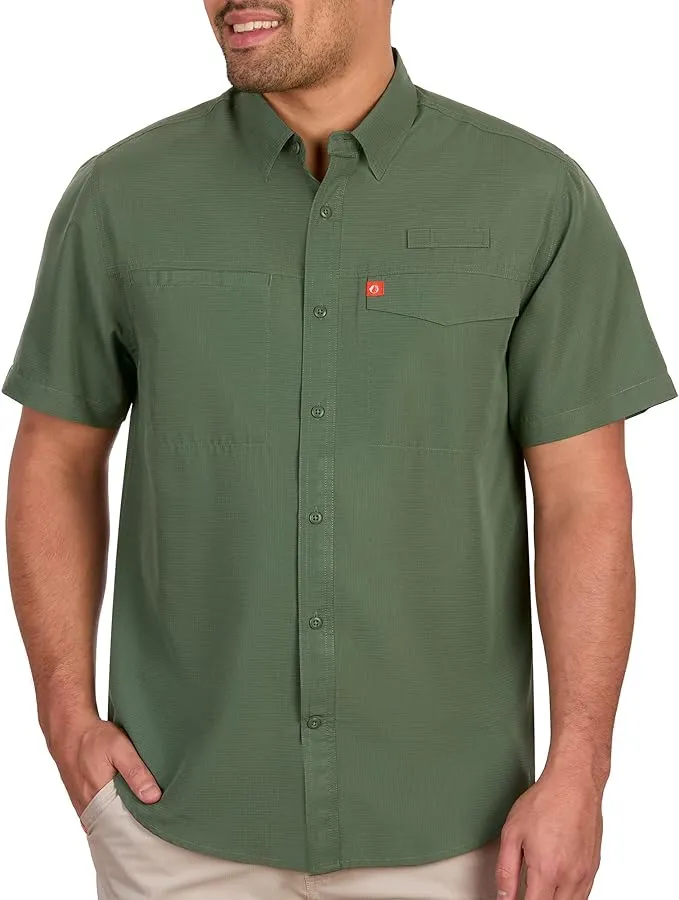 The American Outdoorsman Poly Grid Fishing Short Sleeve Shirt for Men - Up40 ...