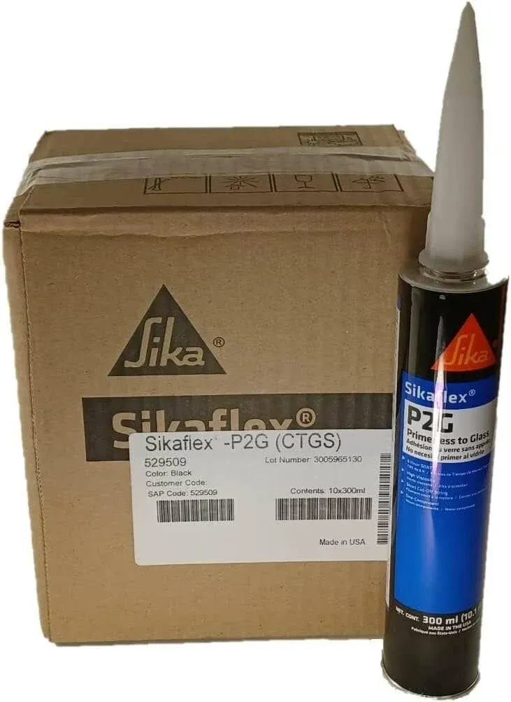 Case Sika P2G Auto Glass Urethane, Primerless to Glass 10 Tubes Exp: 4-19-24