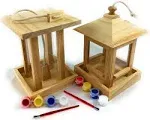 Mɑtty's Toy Stop Paint Your Own Deluxe Wooden Bird Feeders (Each Includes 4 Paints & 1 Brush) Gift Set Bundle - 2 Pack