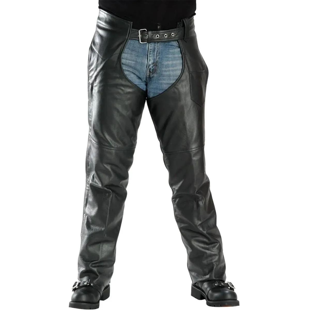 Xelement B7552 Mens Black Easy Fit Premium Motorcycle Chaps, Men's