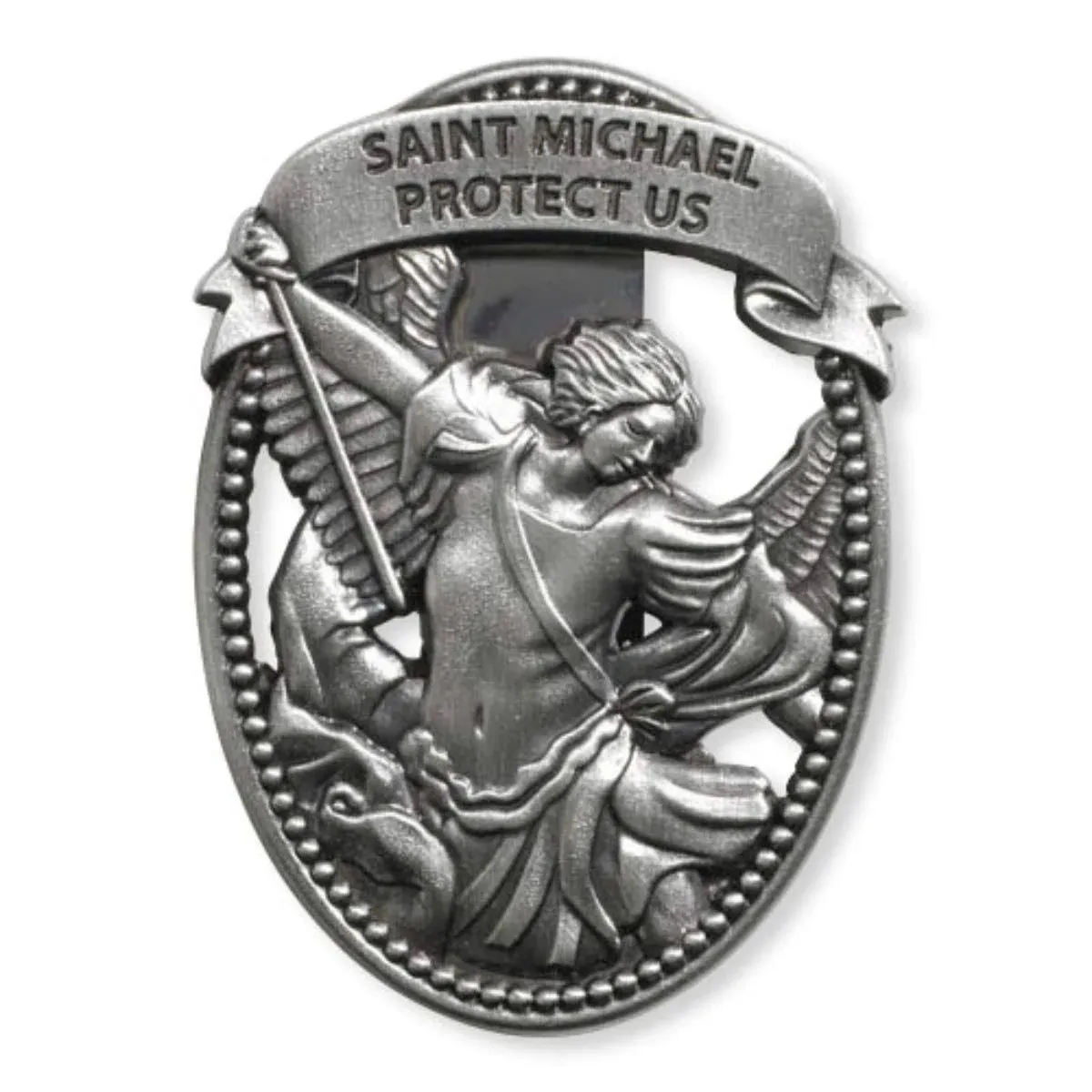 Archangel Saint Michael Protect US 2 14 Zinc Alloy Visor Clip