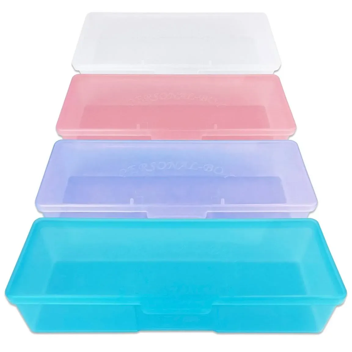 4pcs Large Manicurists Personal Box Storage Case Container Mixed Color