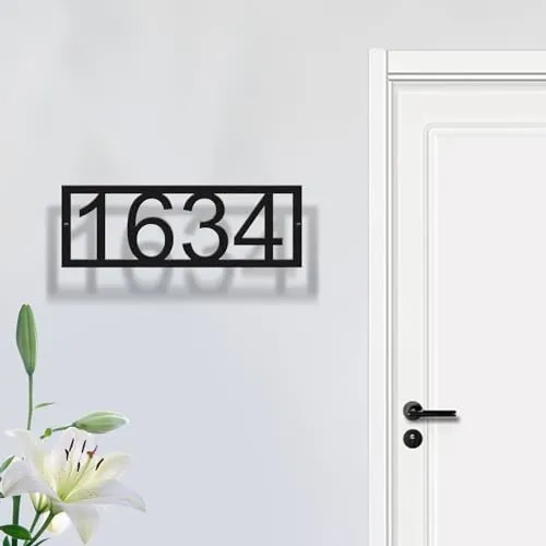 House Number Plaque Modern House Numbers Metal Address Sign Address Plaque Personalized Street Sign House Number Sign Decorations| Aeticon