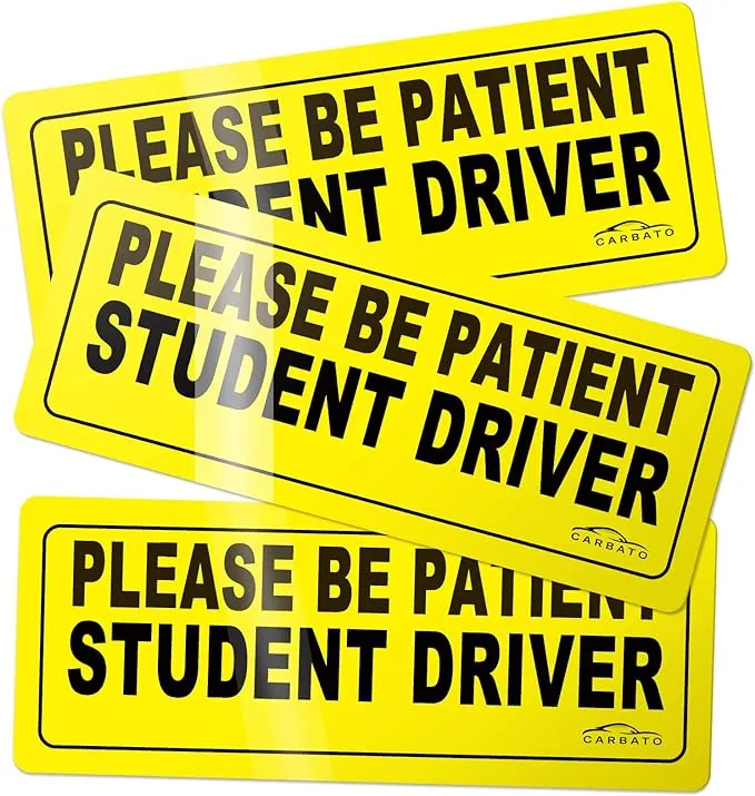 Student Driver Magnet Car Signs - Reflective Vehicle Car Sign (Set of 3)