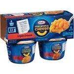 Kraft Triple Cheese Mac & Cheese Macaroni and Cheese Dinner, 4 ct Pack, 2.05 oz Cups