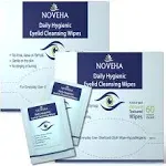 NOVEHA 120Pcs Daily Hygienic Eyelid & Lash Wipes | 120 Individually Wrapped Cleansing Eyelash Wipes - For Blepharitis & Itchy Eyes, Demodex and Natural Makeup Remover & Daily Cleanser (2 Pack)