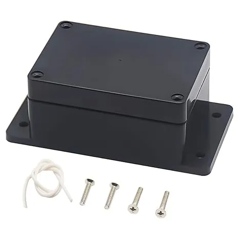 Zulkit Junction Box ABS Plastic Dustproof Waterproof IP65 Universal Electrical Boxes Project Enclosure with Fixed Ear Black 3.94 x 2.68 x 1.97 Inch (100 x 68 x 50 mm) (Pack of 1))