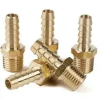 LTWFITTING Brass Fitting Coupler 5/16-Inch Hose Barb x 1/4-Inch Male NPT Fuel Gas Water(Pack of 5)