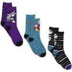 The Nightmare Before Christmas Womens 3 pack Crew Socks (Large (9-11), Black)