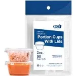 EDI Clear Plastic Disposable Portion Cups with Lids