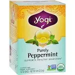 Yogi Organic Purely Peppermint Herbal Tea - 16 count, 0.85 oz box