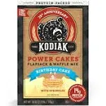 Kodiak Cakes Power Cakes - Protein Pancake Mix & Waffle Mix - 100% Whole Grain- Birthday Cake Flavor (Pack of 6)