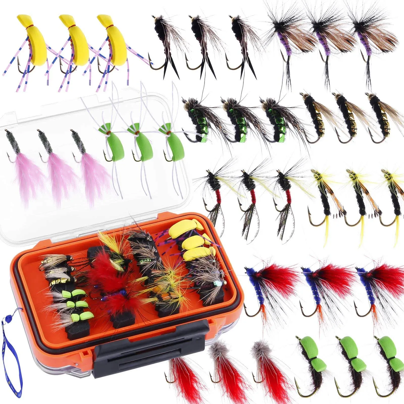 Fly Fishing Flies Kit, 36/78Pcs Fly Fishing Lures, Fly Fishing Dry Flies 36Pcs