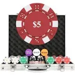 HEITOK Poker Chips Set with Denominations, 500pcs 11.5 Gram Numbered Chips with Aluminum Case from to for Blackjack & Casino Games