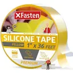 XFasten Self Fusing Silicone Tape Yellow 1" x 36-Foot Non-Adhesive Silicone Tape for Plumbing, Leak Seal Tape Waterproof, Rubber Tape Thick for Pipe