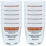 Pack of 12 - Mix Cups - 5 Quart Size - 174 Ounce Volume Paint & Epoxy Mixing Cups - Mix Cups Are Calibrated w/ Multiple Mixing Ratios by Custom Shop