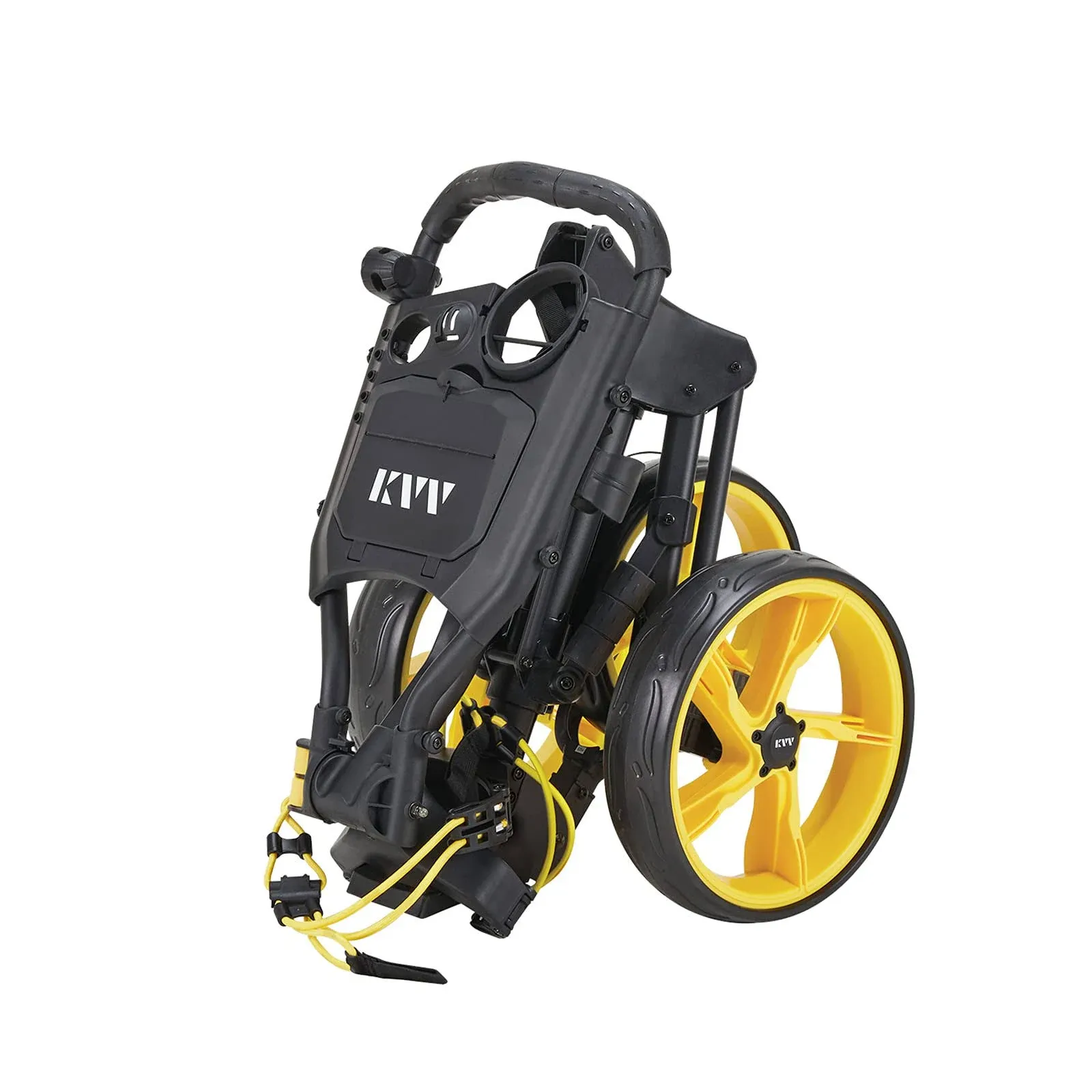 KVV 3 Wheel Golf Push Cart Ultra Lightweight Smallest Folding Size, New-Version 