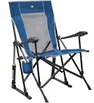 GCI Outdoor Roadtrip Rocker Foldable Rocking Camp Chair, Blue