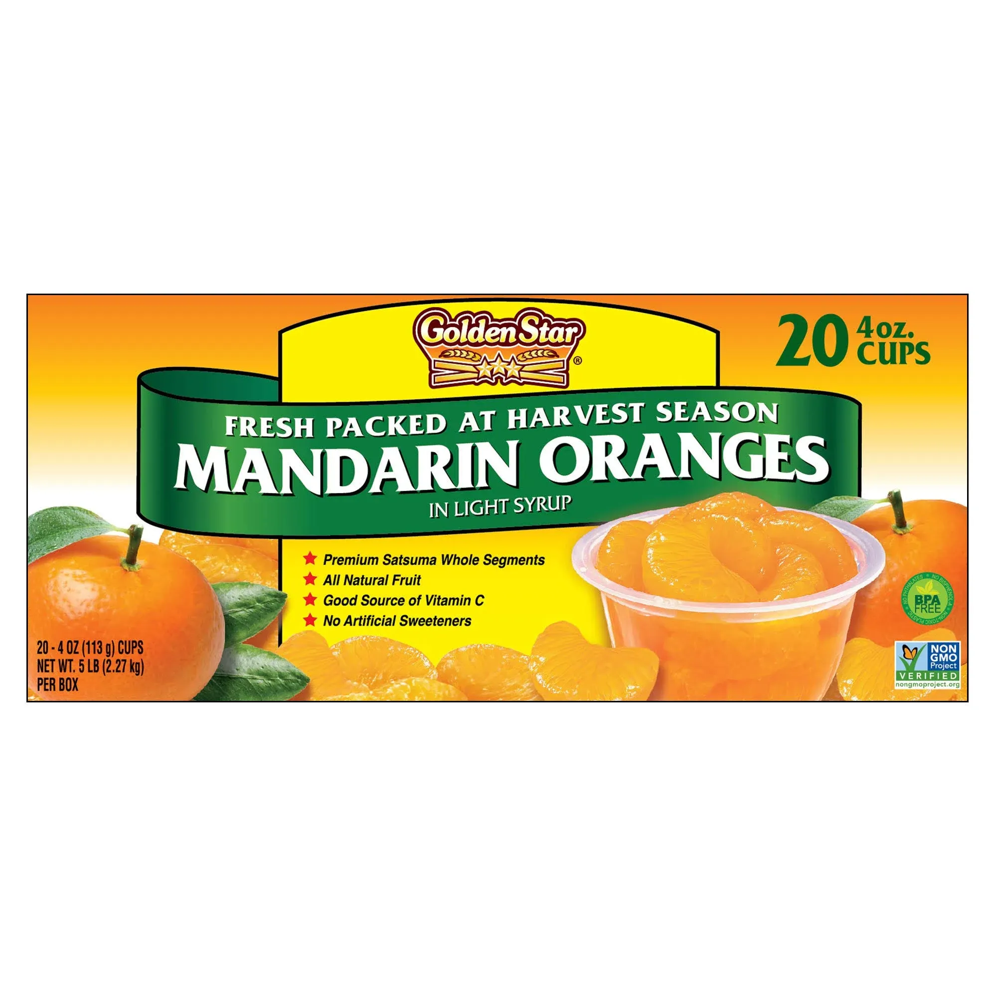 Golden Star Mandarin Oranges in Syrup Cups - 4 oz